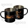 Stainless Black XL 400ml Mug Fox